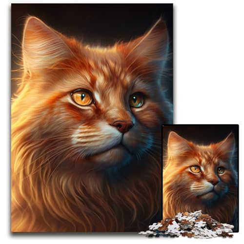 Fantasy-Katzen-Puzzle für Erwachsene, 1000-teiliges Holzpuzzle, anspruchsvolles Denkspiel für Teenager, unterhaltsames interaktives Spiel für die ganze Familie, 50x75cm/19,68x29,52 Zoll Fantasy-Katzen-Puzzle für Erwachsene, 1000-teiliges Holzpuzzle, anspruchsvolles Denkspiel für Teenager, unterhaltsames interaktives Spiel für die ganze Familie, 50x75cm/19,68x29,52 Zoll von RZFWJL