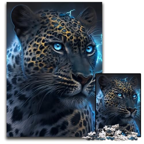 Fantasy Leopard Puzzle für Erwachsene, 1000 Teile, Unmögliches Puzzle für Erwachsene, Denksportaufgabe, Spiel für Erwachsene, interaktive Familienaktivität, 26x38cm/10,23x14,96 Zoll von RZFWJL