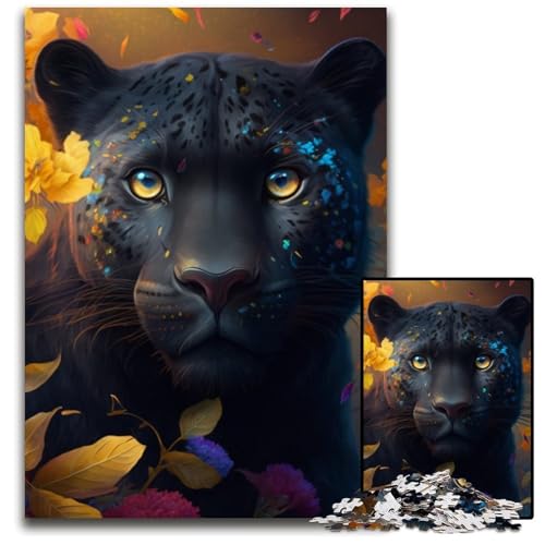 Fantasy-Leoparden-Puzzle für Erwachsene, 1000 Teile, Papppuzzle, anspruchsvolles Denkspiel für Teenager, interaktives Familienspiel, 26x38cm/10,23x14,96 Zoll von RZFWJL