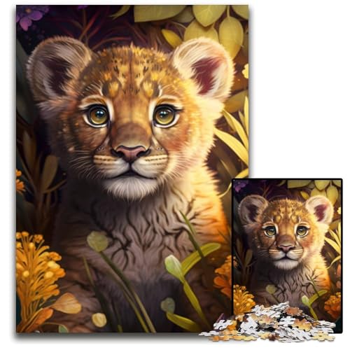 Fantasy-Löwe-Puzzle für Erwachsene, 1000 Teile, Holzpuzzle, Spaß für Zuhause, Geburtstagsgeschenk, Reisegeschenk, 50x75cm/19,68x29,52 Zoll Fantasy-Löwe-Puzzle für Erwachsene, 1000 Teile, Holzpuzzle, Spaß für Zuhause, Geburtstagsgeschenk, Reisegeschenk, 50x75cm/19,68x29,52 Zoll von RZFWJL