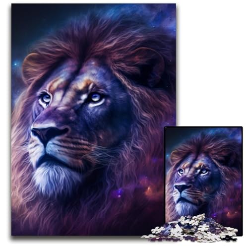 Fantasy-Löwen-Puzzle für Erwachsene, 1000 Teile, Holzpuzzle, anspruchsvolles Denkspiel für Teenager, unterhaltsames interaktives Spiel für die ganze Familie, 50x75cm/19,68x29,52 Zoll Fantasy-Löwen-Puzzle für Erwachsene, 1000 Teile, Holzpuzzle, anspruchsvolles Denkspiel für Teenager, unterhaltsames interaktives Spiel für die ganze Familie, 50x75cm/19,68x29,52 Zoll von RZFWJL