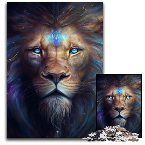 Fantasy-Löwen-Puzzle für Erwachsene, 1000 Teile, Holzpuzzle, anspruchsvolles Denkspiel für Teenager, unterhaltsames interaktives Spiel für die ganze Familie, 50x75cm/19,68x29,52 Zoll Fantasy-Löwen-Puzzle für Erwachsene, 1000 Teile, Holzpuzzle, anspruchsvolles Denkspiel für Teenager, unterhaltsames interaktives Spiel für die ganze Familie, 50x75cm/19,68x29,52 Zoll von RZFWJL