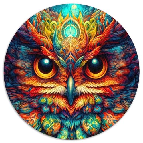 Fantasy Owl 1000-teiliges Puzzle, rund, 1000 Teile, für Erwachsene, interaktives Familienspiel, Denksportaufgabe, Lernspielzeug, 67,5 x 67,5 cm Fantasy Owl 1000-teiliges Puzzle, rund, 1000 Teile, für Erwachsene, interaktives Familienspiel, Denksportaufgabe, Lernspielzeug, 67,5 x 67,5 cm von RZFWJL