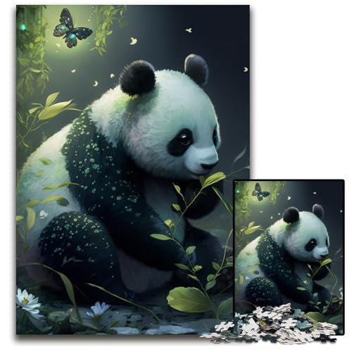 Fantasy Panda Puzzle für Erwachsene, 1000 Teile, Unmögliches Puzzle für Erwachsene, Denksportaufgabe, Spiel für Erwachsene, interaktive Familienaktivität, 26x38cm/10,23x14,96 Zoll von RZFWJL