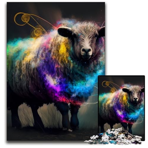 Fantasy-Schaf-Puzzle 1000 Teile für Erwachsene, Puzzle für Erwachsene, Lernspielzeug für Teenager, Heimbüro-Dekor, 26x38cm/10,23x14,96 Zoll Fantasy-Schaf-Puzzle 1000 Teile für Erwachsene, Puzzle für Erwachsene, Lernspielzeug für Teenager, Heimbüro-Dekor, 26x38cm/10,23x14,96 Zoll von RZFWJL