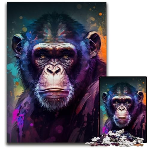 Fantasy-Schimpansen-Puzzle für Erwachsene,1000-teiliges Puzzle für Erwachsene,anspruchsvolles Denkspiel für Teenager,unterhaltsames interaktives Spiel für die ganze Familie,26x38cm/10,23x14,96 Zoll Fantasy-Schimpansen-Puzzle für Erwachsene,1000-teiliges Puzzle für Erwachsene,anspruchsvolles Denkspiel für Teenager,unterhaltsames interaktives Spiel für die ganze Familie,26x38cm/10,23x14,96 Zoll von RZFWJL