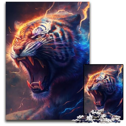 Fantasy Tiger Puzzle für Erwachsene, 1000 Teile, Holzpuzzle, anspruchsvolles Denkspiel für Teenager, interaktives Familienspiel, 50x75cm/19,68x29,52 Zoll Fantasy Tiger Puzzle für Erwachsene, 1000 Teile, Holzpuzzle, anspruchsvolles Denkspiel für Teenager, interaktives Familienspiel, 50x75cm/19,68x29,52 Zoll von RZFWJL