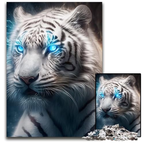Fantasy Tiger Puzzle für Erwachsene, 1000 Teile, Unmögliches Puzzle für Erwachsene, Denksportaufgabe, Spiel für Erwachsene, interaktive Familienaktivität, 26x38cm/10,23x14,96 Zoll von RZFWJL