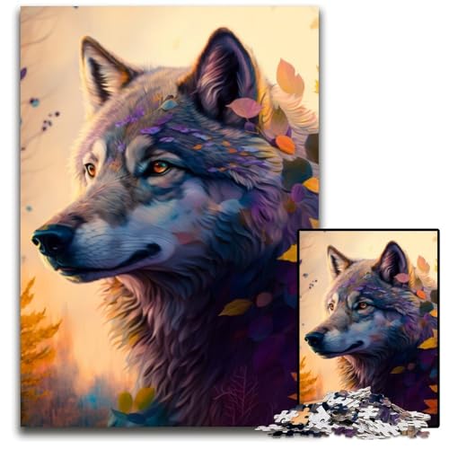 Fantasy-Wolf-Puzzle 1000 Teile für Erwachsene, Puzzle für Erwachsene, ideales DIY-Dekor und Denksport-Geschenk, 50x75cm/19,68x29,52 Zoll Fantasy-Wolf-Puzzle 1000 Teile für Erwachsene, Puzzle für Erwachsene, ideales DIY-Dekor und Denksport-Geschenk, 50x75cm/19,68x29,52 Zoll von RZFWJL