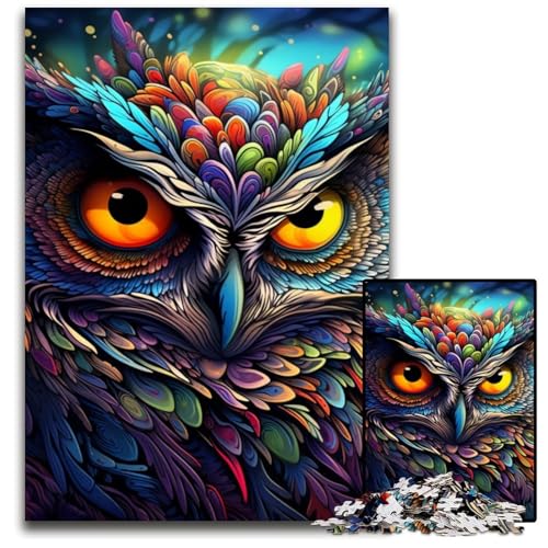 Farbige Eulen-Puzzles 1000 Teile für Erwachsene, Puzzles für Erwachsene, Lernspielzeug für Jugendliche, Heimbüro-Dekoration, 50x75cm/19,68x29,52 Zoll Farbige Eulen-Puzzles 1000 Teile für Erwachsene, Puzzles für Erwachsene, Lernspielzeug für Jugendliche, Heimbüro-Dekoration, 50x75cm/19,68x29,52 Zoll von RZFWJL
