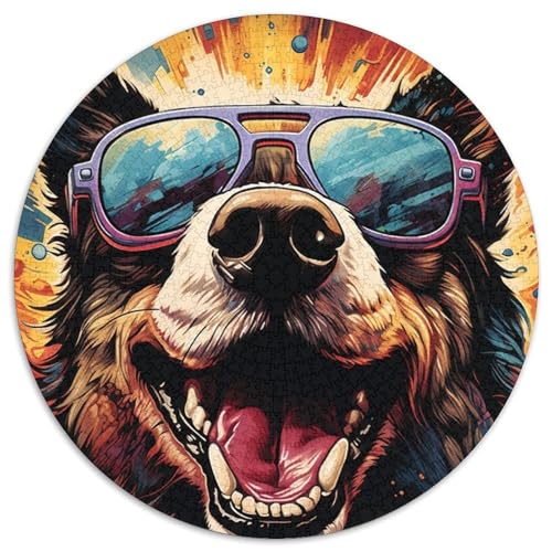 Farbmalerei-Puzzle mit Hund, 1000 Teile, rund, 1000 Teile, Lernspielzeug für Jugendliche, Heim- und Bürodekoration, 67,5 x 67,5 cm Farbmalerei-Puzzle mit Hund, 1000 Teile, rund, 1000 Teile, Lernspielzeug für Jugendliche, Heim- und Bürodekoration, 67,5 x 67,5 cm von RZFWJL