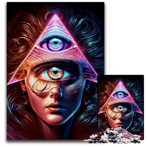 Farbpuzzle für Erwachsene, 1000 Teile, Holzpuzzle, anspruchsvolles Denkspiel für Teenager, interaktives Familienspiel, 50x75cm/19,68x29,52 Zoll von RZFWJL