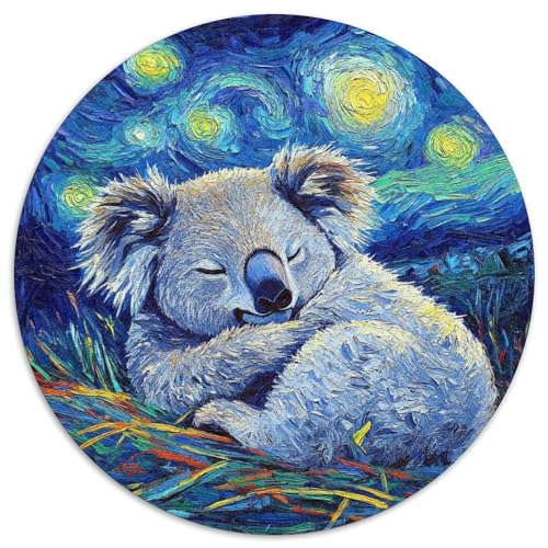 Faultier-Nachthimmel, 1000-teiliges Puzzle, runde Puzzles mit 1000 Teilen für Erwachsene, anspruchsvolles Denkspiel – entspannendes Spielzeug für Teenager, 67,5 x 67,5 cm von RZFWJL