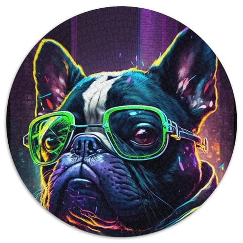 Französische Bulldoggen-Puzzle 1000 Teile für Erwachsene, 1000-teiliges rundes Puzzle, Spaß für die ganze Familie, Basteln, perfekt für Geburtstage, Feiertage, 67,5 x 67,5 cm Französische Bulldoggen-Puzzle 1000 Teile für Erwachsene, 1000-teiliges rundes Puzzle, Spaß für die ganze Familie, Basteln, perfekt für Geburtstage, Feiertage, 67,5 x 67,5 cm von RZFWJL