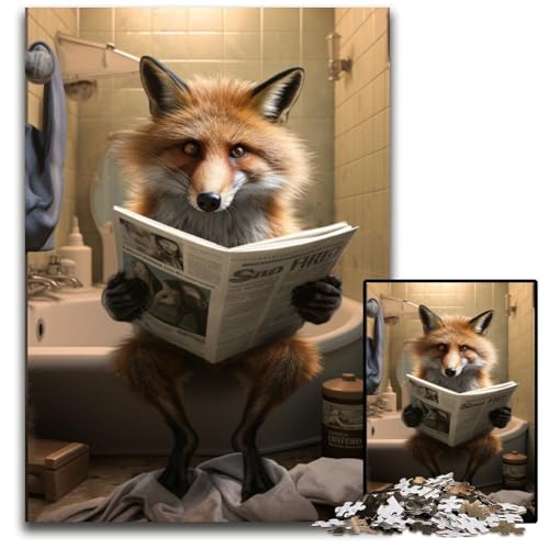 Fuchs liest Zeitung Puzzle für Erwachsene,1000-teiliges Puzzle für Erwachsene,anspruchsvolles Denkspiel für Teenager,unterhaltsames interaktives Spiel für die ganze Familie,50x75cm/19,68x29,52 Zoll Fuchs liest Zeitung Puzzle für Erwachsene,1000-teiliges Puzzle für Erwachsene,anspruchsvolles Denkspiel für Teenager,unterhaltsames interaktives Spiel für die ganze Familie,50x75cm/19,68x29,52 Zoll von RZFWJL