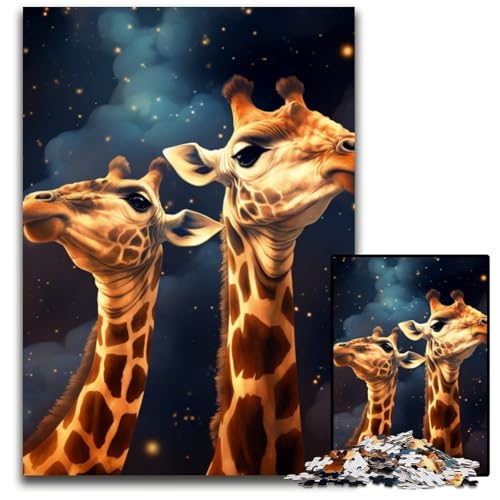Galaxy Giraffe Puzzle für Erwachsene, 1000 Teile, Unmögliches Puzzle für Erwachsene, Denksportaufgabe, Spiel für Erwachsene, interaktive Familienaktivität, 26x38cm/10,23x14,96 Zoll von RZFWJL