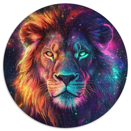 Galaxy Lion 1000-teiliges Puzzle, runde Puzzles mit 1000 Teilen für Erwachsene, anspruchsvolles Denkspiel – entspannendes Spielzeug für Teenager, 67,5 x 67,5 cm von RZFWJL