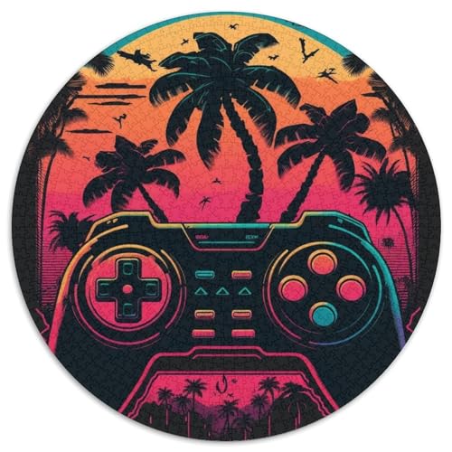 Game Neon Puzzle 1000 Teile für Erwachsene, 1000-teiliges rundes Puzzle, Spaß für die ganze Familie, Basteln, perfekt für Geburtstage, Feiertage, 67,5 x 67,5 cm Game Neon Puzzle 1000 Teile für Erwachsene, 1000-teiliges rundes Puzzle, Spaß für die ganze Familie, Basteln, perfekt für Geburtstage, Feiertage, 67,5 x 67,5 cm von RZFWJL