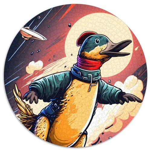 Gans-Puzzle mit 1000 Teilen, rundes Puzzle mit 1000 Teilen, Lernspielzeug für Teenager, Heim- und Bürodekoration, 67,5 x 67,5 cm von RZFWJL
