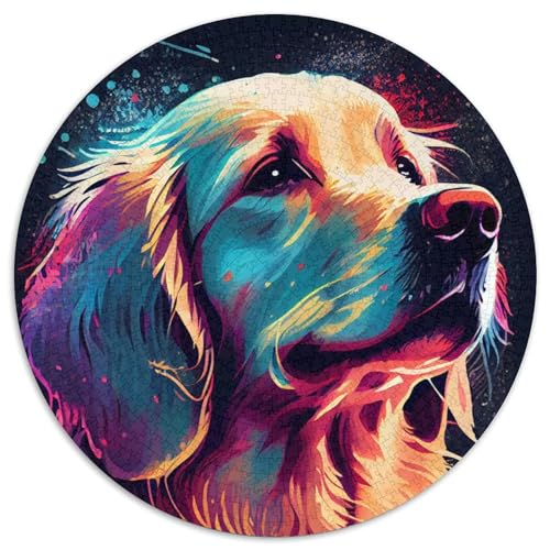 Golden Retriever-Farben-Puzzle 1000 Teile für Erwachsene. Runde Puzzles 1000 Teile für Erwachsene. Ideal für Familienspaß, Entspannung, 67,5 x 67,5 cm Golden Retriever-Farben-Puzzle 1000 Teile für Erwachsene. Runde Puzzles 1000 Teile für Erwachsene. Ideal für Familienspaß, Entspannung, 67,5 x 67,5 cm von RZFWJL