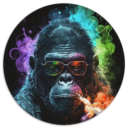 Gorillas-Puzzle mit 1000 Teilen, runde Puzzles mit 1000 Teilen für Erwachsene, anspruchsvolles Denkspiel – entspannendes Spielzeug für Teenager, 67,5 x 67,5 cm Gorillas-Puzzle mit 1000 Teilen, runde Puzzles mit 1000 Teilen für Erwachsene, anspruchsvolles Denkspiel – entspannendes Spielzeug für Teenager, 67,5 x 67,5 cm von RZFWJL
