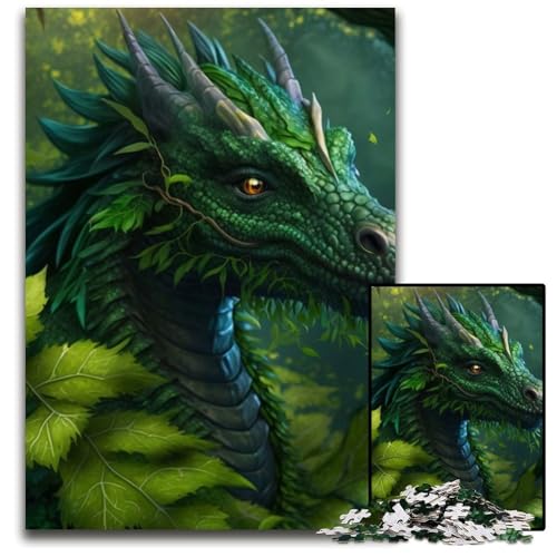 Green Dragon Puzzle für Erwachsene, 1000-teiliges Puzzle für Erwachsene, anspruchsvolles Denkspiel für Teenager, unterhaltsames interaktives Spiel für die ganze Familie, 50x75cm/19,68x29,52 Zoll von RZFWJL