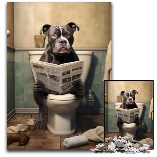Hund liest Zeitung Puzzle für Erwachsene, 1000-teiliges Puzzle für Erwachsene, anspruchsvolles Denkspiel für Teenager, unterhaltsames interaktives Spiel für die ganze Familie, 50x75cm/19,68x29,52 Zoll Hund liest Zeitung Puzzle für Erwachsene, 1000-teiliges Puzzle für Erwachsene, anspruchsvolles Denkspiel für Teenager, unterhaltsames interaktives Spiel für die ganze Familie, 50x75cm/19,68x29,52 Zoll von RZFWJL