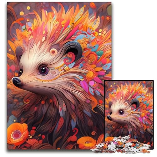 Igel-Puzzle für Erwachsene, 1000 Teile, Unmögliches Puzzle für Erwachsene, Denksportaufgabe, Spiel für Erwachsene, interaktive Aktivität für die Familie, 26x38cm/10,23x14,96 Zoll von RZFWJL