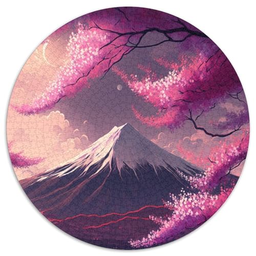 Japanische Kirschblüten 1000-teiliges Puzzle, runde Puzzles 1000 Teile für Erwachsene, anspruchsvolles Denkspiel – entspannendes Spielzeug für Teenager, 67,5 x 67,5 cm von RZFWJL