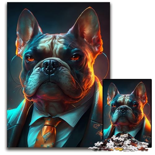 JigsawPuzzle 1000 Teile für Erwachsene Boss Bulldog Holzpuzzle Herausforderndes DIY-Denkspiel, perfektes Familienspiel oder dekoratives Geschenk 50x75cm/19,68x29,52 Zoll JigsawPuzzle 1000 Teile für Erwachsene Boss Bulldog Holzpuzzle Herausforderndes DIY-Denkspiel, perfektes Familienspiel oder dekoratives Geschenk 50x75cm/19,68x29,52 Zoll von RZFWJL