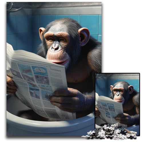 JigsawPuzzle 1000 Teile für Erwachsene Schimpansen-Holzpuzzle, anspruchsvolles DIY-Denkspiel, perfektes Familienspiel oder dekoratives Geschenk, 50x75cm/19,68x29,52 Zoll JigsawPuzzle 1000 Teile für Erwachsene Schimpansen-Holzpuzzle, anspruchsvolles DIY-Denkspiel, perfektes Familienspiel oder dekoratives Geschenk, 50x75cm/19,68x29,52 Zoll von RZFWJL