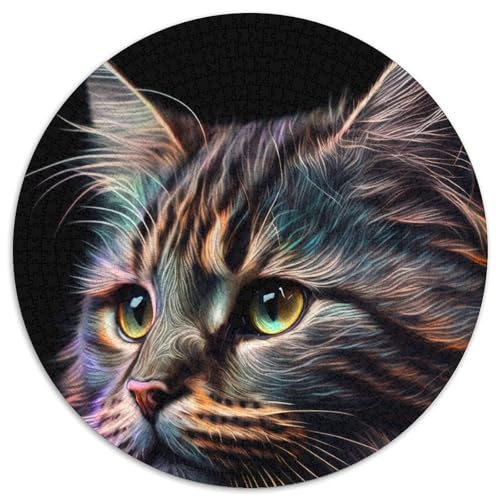 Katzen-Puzzle für Erwachsene, 1000-teiliges Puzzle für Erwachsene, perfekt für Teenager und Sammler, ideale Heimdekoration und Reisegeschenk, 67,5 x 67,5 cm von RZFWJL