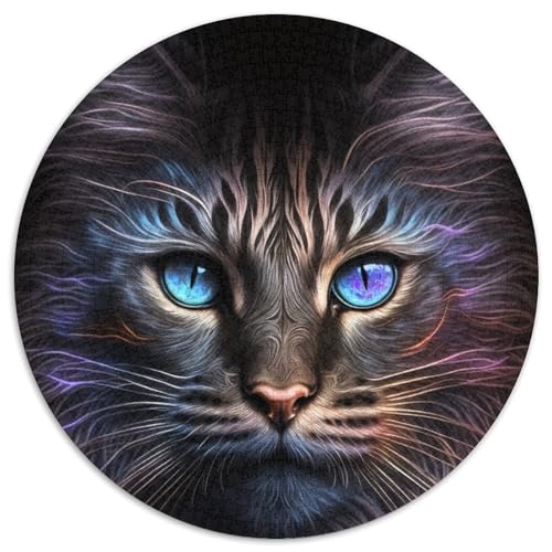 Katzengesicht-Puzzle 1000 Teile für Erwachsene, 1000-teiliges rundes Puzzle, Spaß für die ganze Familie, Basteln, perfekt für Geburtstage, Feiertage, 67,5 x 67,5 cm Katzengesicht-Puzzle 1000 Teile für Erwachsene, 1000-teiliges rundes Puzzle, Spaß für die ganze Familie, Basteln, perfekt für Geburtstage, Feiertage, 67,5 x 67,5 cm von RZFWJL