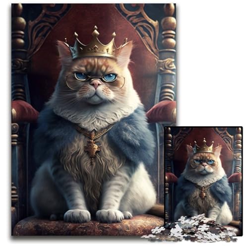 King Cat Puzzle für Erwachsene, 1000 Teile, Puzzle für Erwachsene, perfekte Dekoration für Zuhause oder das Büro, 26x38cm/10,23x14,96 Zoll King Cat Puzzle für Erwachsene, 1000 Teile, Puzzle für Erwachsene, perfekte Dekoration für Zuhause oder das Büro, 26x38cm/10,23x14,96 Zoll von RZFWJL