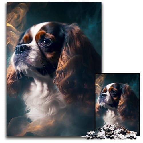 King Charles Spaniel Puzzle für Erwachsene, 1000 Teile, Holzpuzzle, anspruchsvolles Denkspiel für Teenager, interaktives Familienspiel, 50x75cm/19,68x29,52 Zoll King Charles Spaniel Puzzle für Erwachsene, 1000 Teile, Holzpuzzle, anspruchsvolles Denkspiel für Teenager, interaktives Familienspiel, 50x75cm/19,68x29,52 Zoll von RZFWJL
