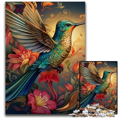 Kolibri-Kunst-Puzzle 1000 Teile, Unmögliches Puzzle für Erwachsene, DIY-Heimdekor-Geschenk, Denkspiel, 26x38cm/10,23x14,96 Zoll Kolibri-Kunst-Puzzle 1000 Teile, Unmögliches Puzzle für Erwachsene, DIY-Heimdekor-Geschenk, Denkspiel, 26x38cm/10,23x14,96 Zoll von RZFWJL