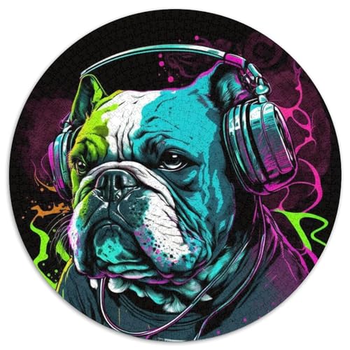 Kopfhörer-Bulldogge, 1000-teiliges Puzzle für Erwachsene, interaktives Familienspiel, Familienaktivitätsspiel, 67,5 x 67,5 cm Kopfhörer-Bulldogge, 1000-teiliges Puzzle für Erwachsene, interaktives Familienspiel, Familienaktivitätsspiel, 67,5 x 67,5 cm von RZFWJL