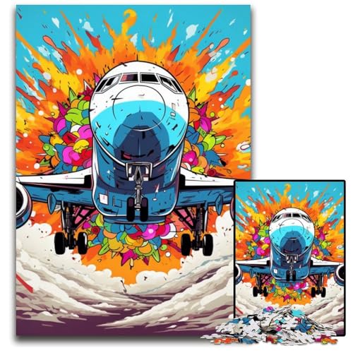 Kunst-Flugzeug-Puzzle, 1000 Teile, für Erwachsene, Holzpuzzle, Teenager, Paare und Freunde zum Geburtstag, Weihnachten, 50x75cm/19,68x29,52 Zoll Kunst-Flugzeug-Puzzle, 1000 Teile, für Erwachsene, Holzpuzzle, Teenager, Paare und Freunde zum Geburtstag, Weihnachten, 50x75cm/19,68x29,52 Zoll von RZFWJL