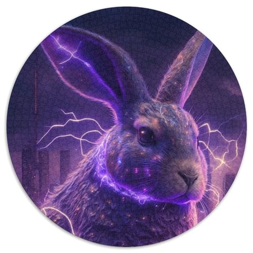 Lightning Bunny 1000-teiliges Puzzle, runde Puzzles mit 1000 Teilen für Erwachsene, anspruchsvolles Denkspiel – entspannendes Spielzeug für Teenager, 67,5 x 67,5 cm von RZFWJL