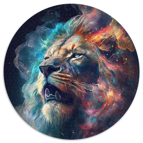 Löwennebel 1000-teiliges Puzzle, 1000-teiliges rundes Puzzle für Erwachsene, Lernspielzeug für Jugendliche, Heimbüro-Dekor, 67,5 x 67,5 cm von RZFWJL