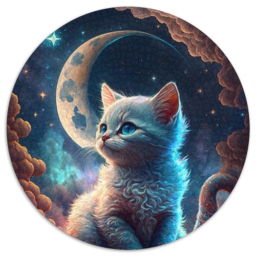 Mondkätzchen-Puzzle, 1000 Teile, Kartonpuzzle, Familie und Freunde, geeignet für Kinder ab 14 Jahren, 67,5 x 67,5 cm von RZFWJL