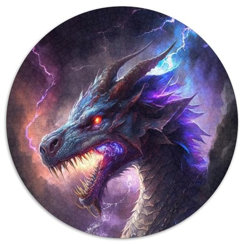 Mystery Cosmic Dragon 1000-teiliges Puzzle, runde Puzzles mit 1000 Teilen für Erwachsene, anspruchsvolles Denkspiel – entspannendes Spielzeug für Teenager, 67,5 x 67,5 cm von RZFWJL