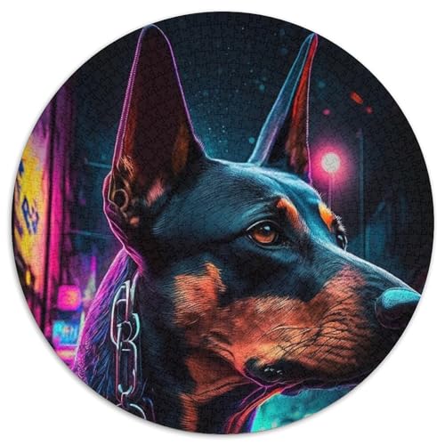 Neon-Dobermann, 1000-teiliges Kartonpuzzle, Familie und Freunde, geeignet für Kinder ab 14 Jahren, 67,5 x 67,5 cm Neon-Dobermann, 1000-teiliges Kartonpuzzle, Familie und Freunde, geeignet für Kinder ab 14 Jahren, 67,5 x 67,5 cm von RZFWJL
