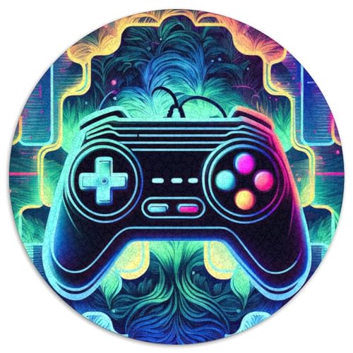 Neon Game Puzzle 1000 Teile für Erwachsene, 1000-teiliges rundes Puzzle, Spaß für die ganze Familie, Basteln, perfekt für Geburtstage, Feiertage, 67,5 x 67,5 cm Neon Game Puzzle 1000 Teile für Erwachsene, 1000-teiliges rundes Puzzle, Spaß für die ganze Familie, Basteln, perfekt für Geburtstage, Feiertage, 67,5 x 67,5 cm von RZFWJL