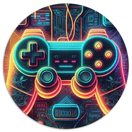Neon Game Puzzle 1000 Teile für Erwachsene, 1000-teiliges rundes Puzzle, Spaß für die ganze Familie, Basteln, perfekt für Geburtstage, Feiertage, 67,5 x 67,5 cm Neon Game Puzzle 1000 Teile für Erwachsene, 1000-teiliges rundes Puzzle, Spaß für die ganze Familie, Basteln, perfekt für Geburtstage, Feiertage, 67,5 x 67,5 cm von RZFWJL