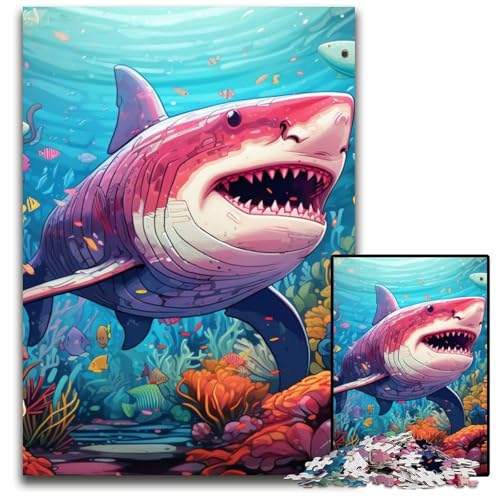 Niedliche Hai-Puzzles für Erwachsene, 1000-teilige Puzzles für Erwachsene, anspruchsvolles Denkspiel für Teenager, unterhaltsames interaktives Spiel für die ganze Familie, 50x75cm/19,68x29,52 Zoll Niedliche Hai-Puzzles für Erwachsene, 1000-teilige Puzzles für Erwachsene, anspruchsvolles Denkspiel für Teenager, unterhaltsames interaktives Spiel für die ganze Familie, 50x75cm/19,68x29,52 Zoll von RZFWJL