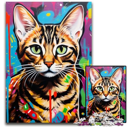 Ocelot Graffiti Art Puzzle für Erwachsene, 1000 Teile, Papppuzzle, anspruchsvolles Denkspiel für Teenager, unterhaltsames interaktives Spiel für die ganze Familie, 26x38cm/10,23x14,96 Zoll Ocelot Graffiti Art Puzzle für Erwachsene, 1000 Teile, Papppuzzle, anspruchsvolles Denkspiel für Teenager, unterhaltsames interaktives Spiel für die ganze Familie, 26x38cm/10,23x14,96 Zoll von RZFWJL