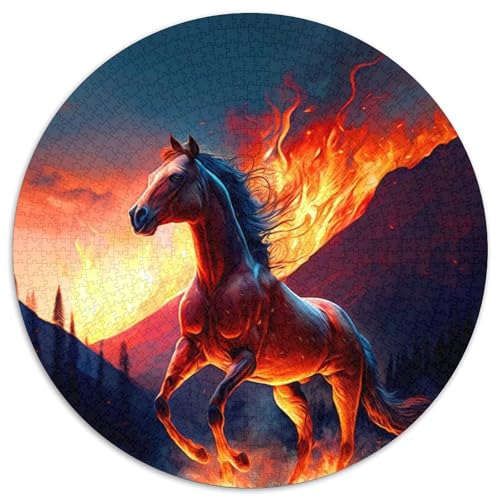Pferde-Puzzle, 1000 Teile, runde Puzzles mit 1000 Teilen für Erwachsene, anspruchsvolles Denkspiel – entspannendes Spielzeug für Teenager, 67,5 x 67,5 cm Pferde-Puzzle, 1000 Teile, runde Puzzles mit 1000 Teilen für Erwachsene, anspruchsvolles Denkspiel – entspannendes Spielzeug für Teenager, 67,5 x 67,5 cm von RZFWJL