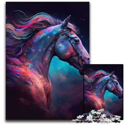 Pferdepuzzle 1000 Teile für Erwachsene, Puzzle für Erwachsene, Lernspielzeug für Jugendliche, Heimbüro-Dekor, 26x38cm/10,23x14,96 Zoll von RZFWJL