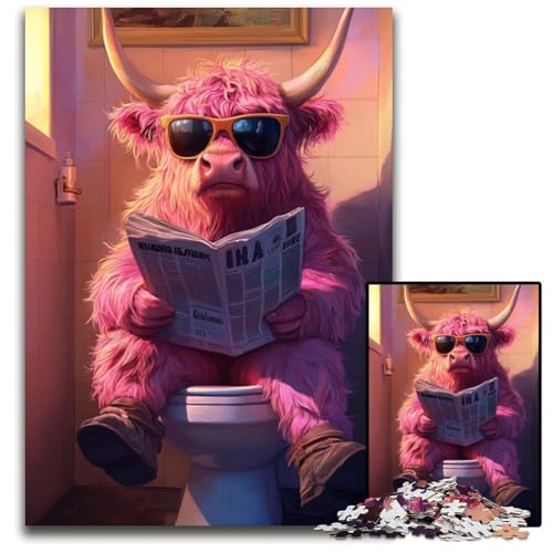 Pink Yak Go Toilet Puzzle 1000 Teile für Erwachsene, Puzzle für Erwachsene, ideales DIY-Dekor und Denksportgeschenk, 26x38cm/10,23x14,96 Zoll Pink Yak Go Toilet Puzzle 1000 Teile für Erwachsene, Puzzle für Erwachsene, ideales DIY-Dekor und Denksportgeschenk, 26x38cm/10,23x14,96 Zoll von RZFWJL